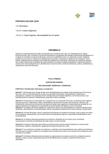 Carta Orgánica de la Municipalidad de la Ciudad de San Juan