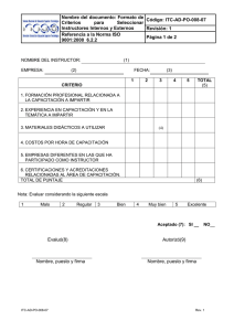 CRITERIOS PARA SELECCIONAR