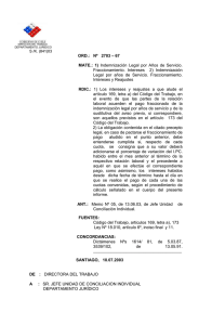 ORD. Nº 2703/67 - Dirección del Trabajo