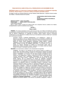 SENTENCIA relativa a la Controversia Constitucional 29/2002