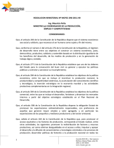 RESOLUCION MINISTERIAL Nº MCPEC-DM-2011