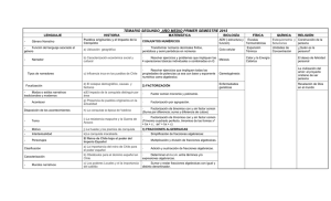 TEMARIO SEGUNDO AÑO MEDIO PRIMER SEMESTRE 2015