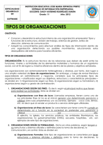TIPOS DE ORGANIZACIONES.