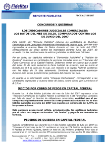REPORTE FIDELITAS  CONCURSOS Y QUIEBRAS LOS INDICADORES JUDICIALES COMERCIALES: