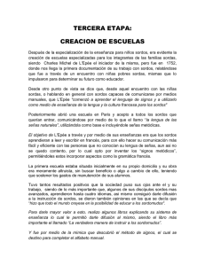 TERCERA ETAPA: CREACION DE ESCUELAS