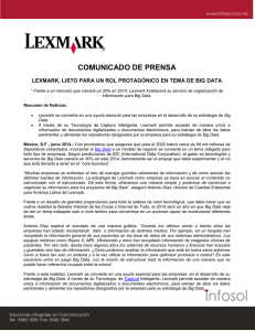 COMUNICADO DE PRENSA LEXMARK, LISTO PARA UN ROL