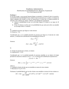 Estadística Administrativa Distribuciones de probabilidad Poisson, Binomial y Exponencial