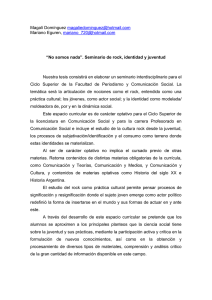 &ldquo;No somos nada&rdquo;. Seminario de rock, identidad y juventud