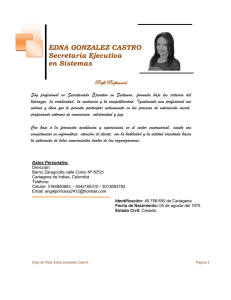 EDNA GONZALEZ CASTRO Secretaria Ejecutiva en Sistemas