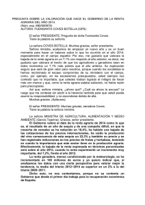 pregunta sobre la valoración que hace el gobierno de la renta