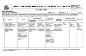 INSTITUCION EDUCATIVA NUESTRA SEÑORA DEL PALMAR PLAN DE AREA  AREA: MATEMATICAS