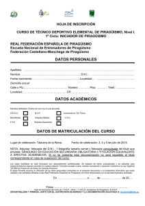 HOJA DE INSCRIPCIÓN - Federación Española de Piragüismo