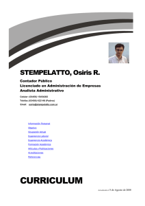STEMPELATTO, Osiris R. Contador Público Licenciado en Administración de Empresas