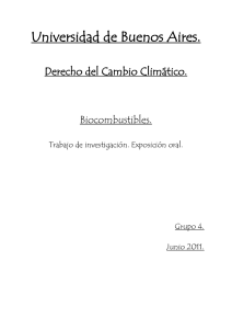 Universidad de Buenos Aires. Derecho del Cambio Climático. Biocombustibles.