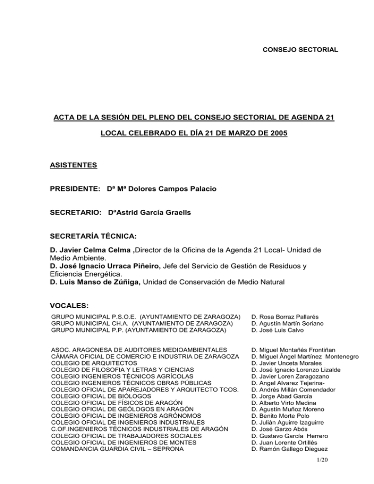 Acta Marzo 2005 - Ayuntamiento De Zaragoza