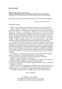 Varios, páginas, invitaciones - Universidad Central de Venezuela