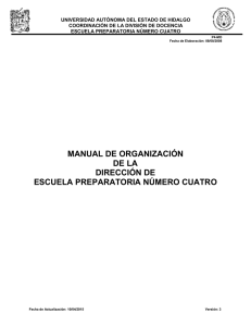 UNIVERSIDAD AUTÓNOMA DEL ESTADO DE HIDALGO ESCUELA PREPARATORIA NÚMERO CUATRO
