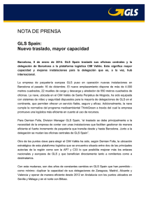 NOTA DE PRENSA  GLS Spain: Nuevo traslado, mayor capacidad