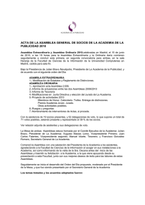 ACTA DE LA ASAMBLEA GENERAL ORDINARIA DE SOCIOS DE