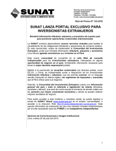 sunat lanza portal exclusivo para inversionistas extranjeros