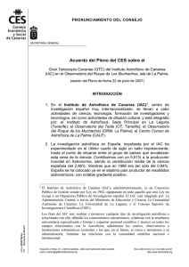 Acuerdo del Pleno del CES sobre el