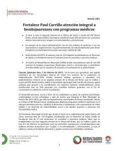 Fortalece Paul Carrillo atención integral a benitojuarenses con programas médicos