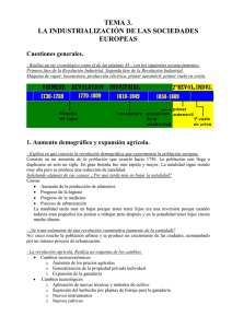 TEMA 3. LA INDUSTRIALIZACIÓN DE LAS SOCIEDADES EUROPEAS