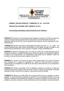 ORME DE ACTIVIDADES CONTRATO DE PRESTACIÓN DE