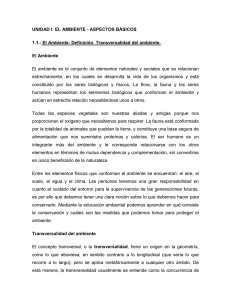 UNIDAD I: EL AMBIENTE - ASPECTOS BÁSICOS 1.1.