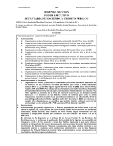 Anexo 14 de la Resolución Miscelánea Fiscal para 2011, publicada