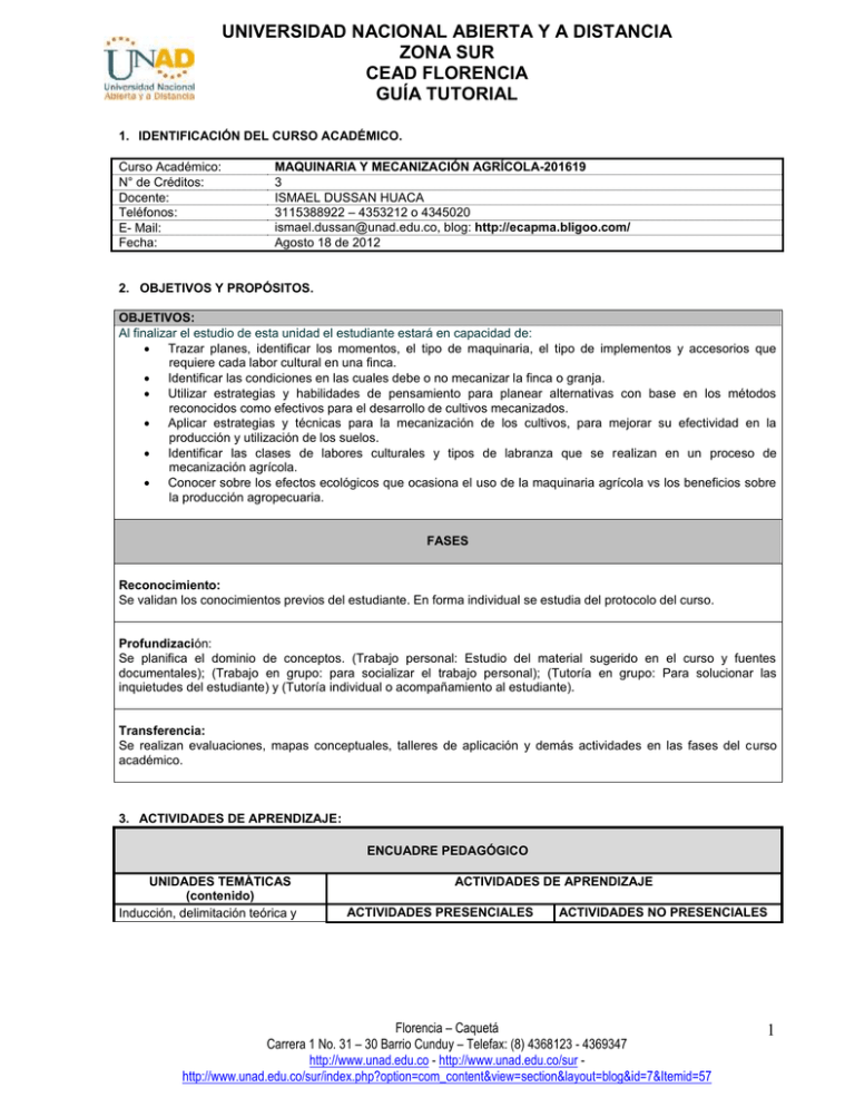 1. Identificación Del Curso Académico. - Tutorial Ecapma