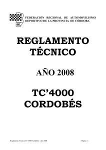 REGLAMENTO TÉCNICO TC’4000 CORDOBÉS