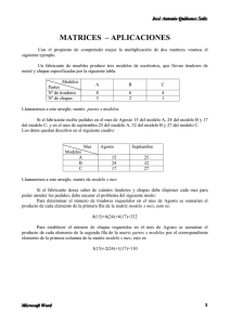 José Antonio Quiñones Solis MATRICES – APLICACIONES Con el