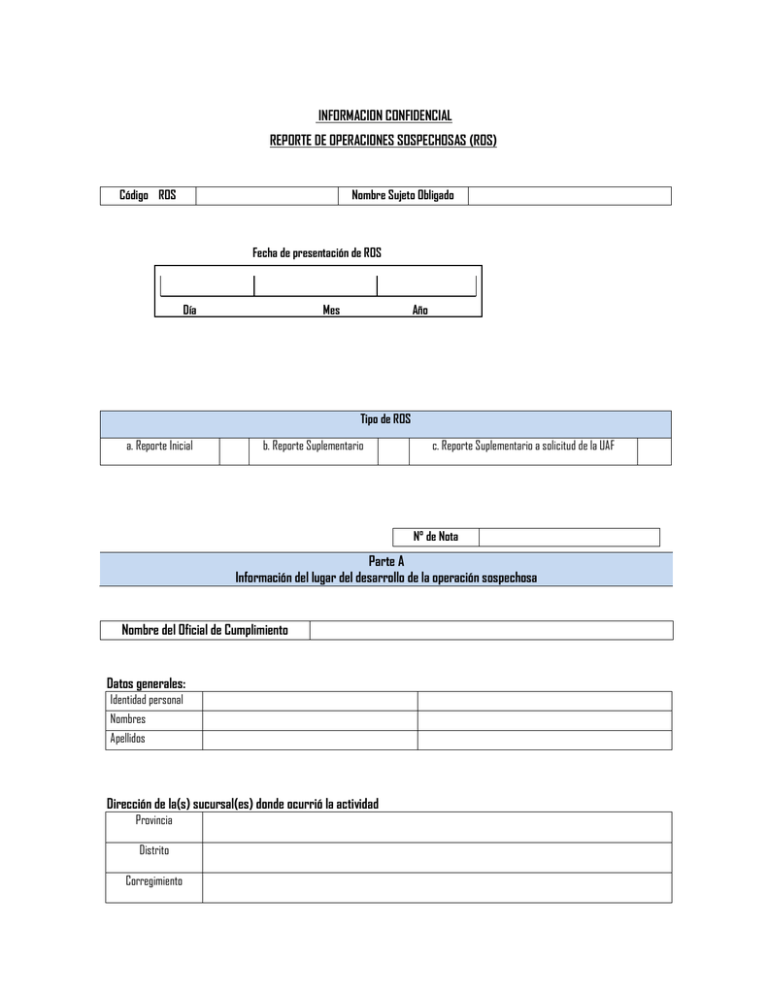 Formulario De Reporte De