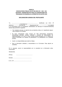 ANEXO B CONVOCATORIA PÚBLICA CAS Nº 003-2015-DV – DAS - CAS