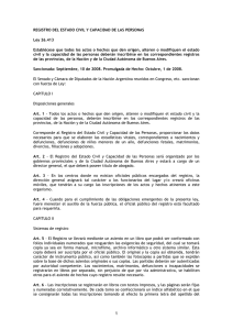 REGISTRO DEL ESTADO CIVIL Y CAPACIDAD DE LAS PERSONAS