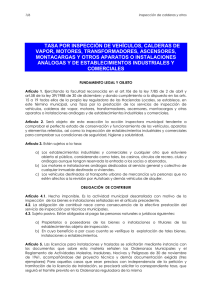 tasa por inspección de vehículos, calderas de vapor, motores