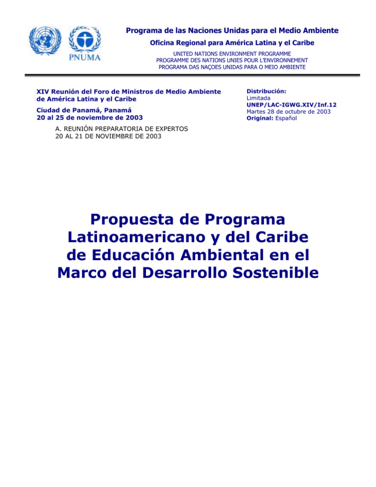 Programa de las Naciones Unidas para el Medio Ambiente