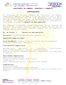 CONVOCATORIA MINISTERIO DE FOMENTO, INDUSTRIA Y COMERCIO