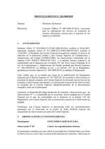 PRONUNCIAMIENTO N.º 220-2008/DOP  Entidad: Ministerio del Interior