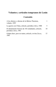 Volantes y artículos tempranos de Lenin Contenido A los obreros y