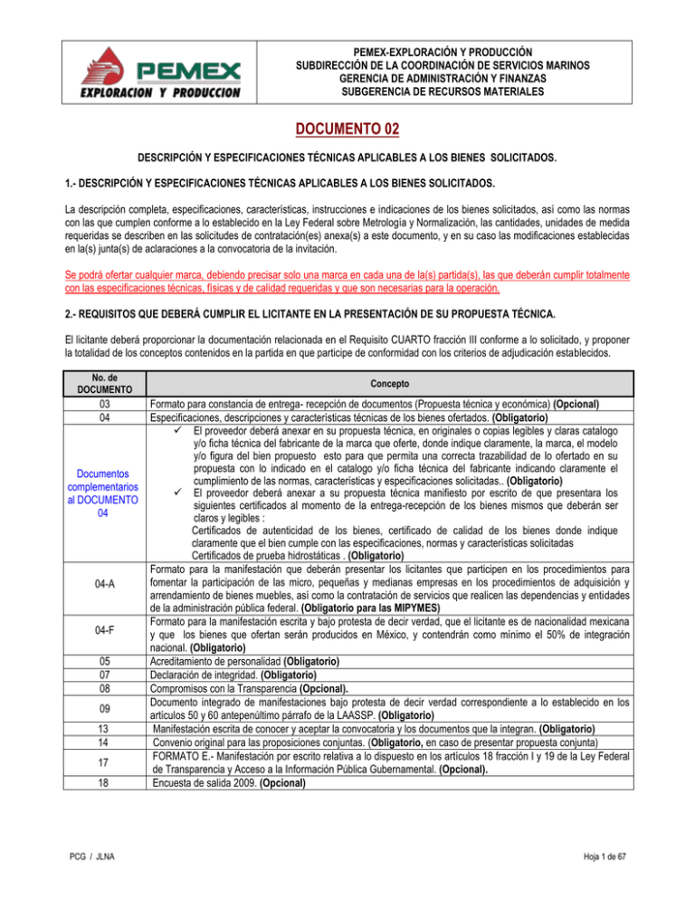 Anexos Convocatoria - PEMEX Exploración Y Producción PEP