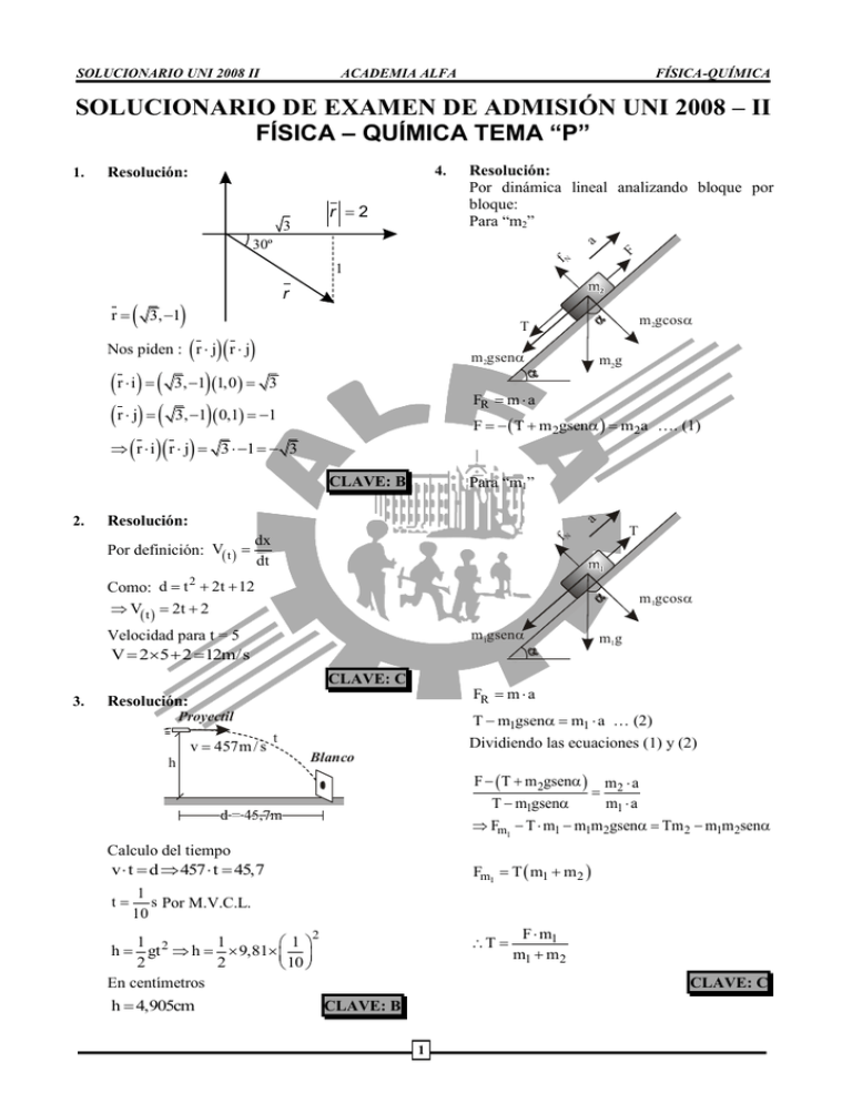 Solucionario De Examen De Admisión Uni 2008