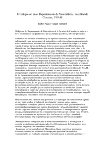 Un investigador en Matem&aacute;ticas no es una flor silvestre