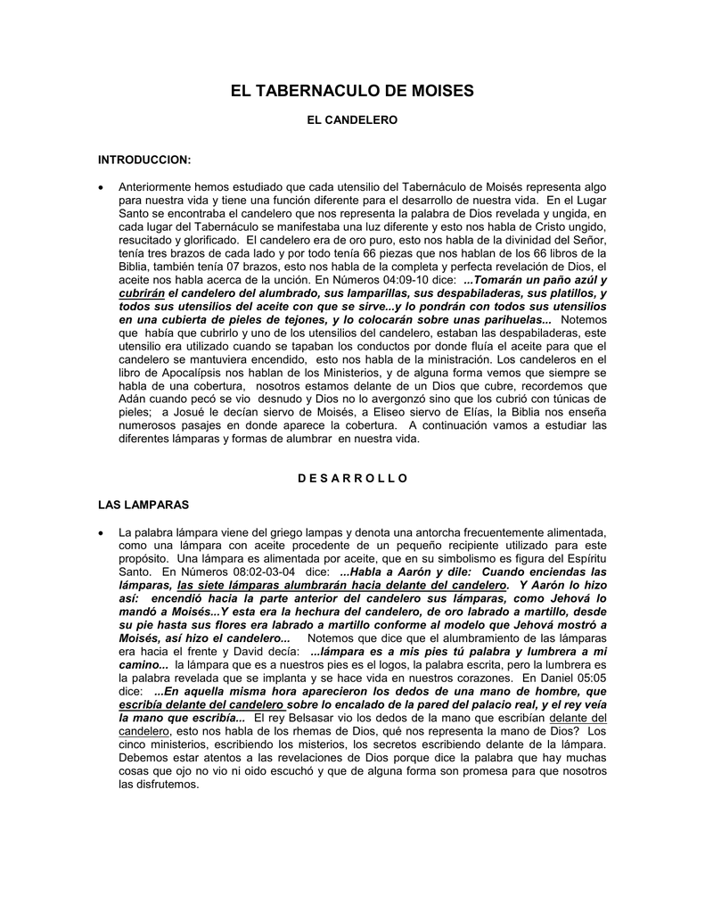 EL TABERNACULO DE MOISES