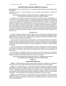 Reglamento Interno del Comité Técnico de la Coordinación