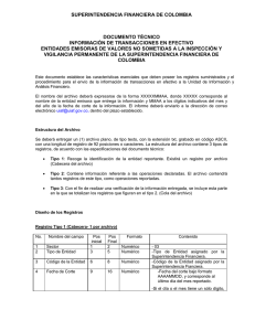 DOCUMENTO TÉCNICO - Superintendencia Financiera de Colombia