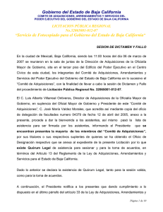 Acta de Dictamen Técnico y Fallo - Gobierno del Estado de Baja