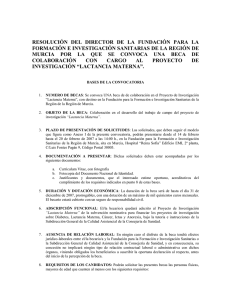 RESOLUCIÓN  DEL  DIRECTOR  DE  LA ... FORMACIÓN E INVESTIGACIÓN SANITARIAS DE LA REGIÓN DE