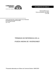 términos de referencia de la i rueda andina de inversiones